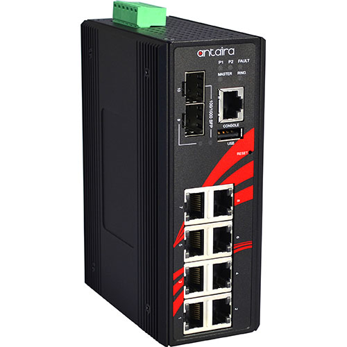 10-Port Endüstriyel Gigabit Yönetilen Ethernet Switch